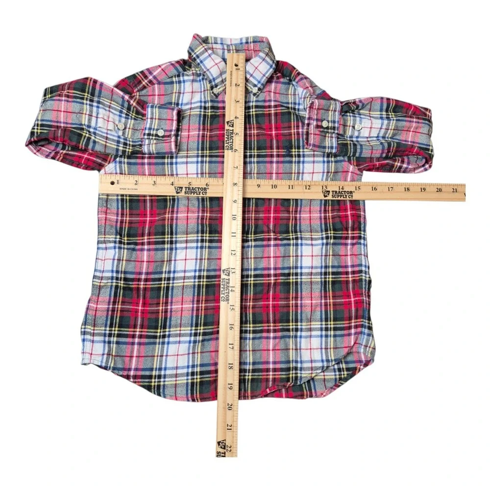 Ralph Lauren Boys 7 Performance Flannel Shirts Plaid Button Down Lot of 2